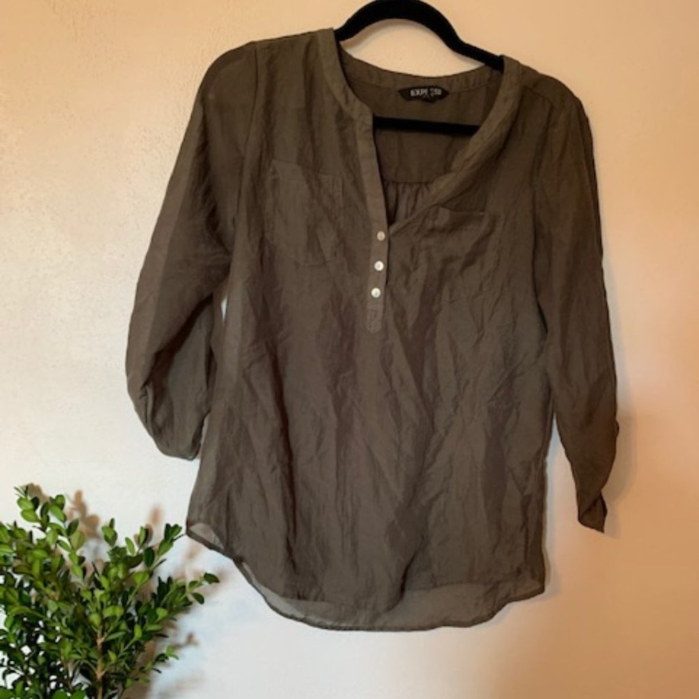 Olive Buttoned Blouse